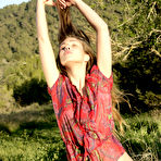 Second pic of Olivia La Roche - Olivia La Roche takes her sexy red dress outdoors and shows us her perky boobs.