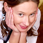 First pic of Roxy Carter - Cute teen chick Roxy Carter strips her white lingerie and shows her big jugs.