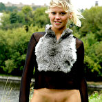 Second pic of Valentina Kolesnikova - Valentina Kolesnikova takes her white thongs outdoors and shows us her round ass.