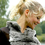 Third pic of Valentina Kolesnikova - Valentina Kolesnikova takes her white thongs outdoors and shows us her round ass.