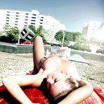Fourth pic of Veronika Fasterova - Hot teen model Veronika Fasterova strips her dress outdoors and shows her body.