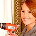 First pic of Zuzana Z - Hot redhead Zuzana Z drilling a dildo up her wet shaved pussy and in ass on the couch