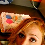 Third pic of Amber Peach - Handsome teenage blonde Amber Peach with nice titties sucking a big black cock