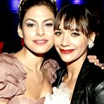 Fourth pic of Eva Mendes posing for paparazi in long night dress at 2011 Art of Elysium Heaven Gala