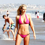 Third pic of Sophie Turner hard nipples and cleavage in pink bikini