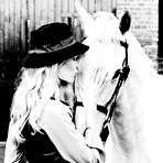 Second pic of Claudia Schiffer blac-&-white scans from magz
