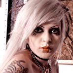 Third pic of PinkFineArt | Tattooed Leather Corset from Gothic Babes
