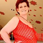 First pic of Fat mature woman in red Hetty bares all and gets her loose pussy pounded