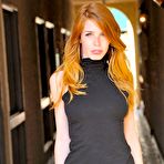First pic of Luscious teen with red hair Bethanie Skye is reaching outdoor orgasm on huge cucumber