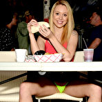 Second pic of Lucy Tyler flashing her perky butt and titties in public