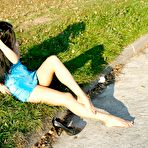 Third pic of PinkFineArt | Alexa Blue Dress Heels 6 from Teens Foot Fetish