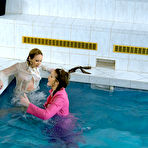 Third pic of Amanda Vamp and Barbara Sweet love playing in the pool with their clothes on