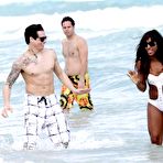 First pic of Alexandra Burke in white bikini on the beach in Miami