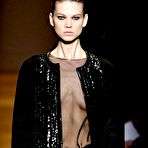 Second pic of Alexandra Tomlinson no bra under see thru top & jacket