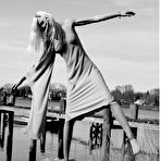 Fourth pic of Aline Weber sexy and topless black-&-white scans