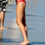 Fourth pic of Anne Vyalitsyna side of boob in red bikini