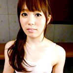 Fourth pic of Horny asian schoolgirl Moe Sakura sucks two dicks
