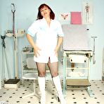 First pic of Older nurse Zita gaping her skillful minge wide