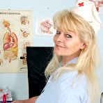 First pic of Josefina  senior weird nurse fuck hole dildo masturbation on gynochair