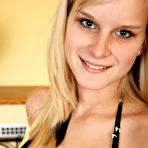 First pic of Marry Queen - Busty blonde model Marry Queen strips her black bra and shows us her perky boobs.