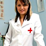 First pic of Nurse uniform fetish Misa  vagina spreader play on gynochair