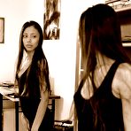 Third pic of Alexis Love - Alexis Love poses for the camera in black and white without her sexy black dress.
