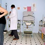 Fourth pic of Senior Milena takes fuck hole enema during senior gyno observation