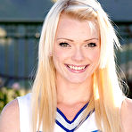 First pic of Cute Blonde Cheerleader Zoey Paige Strips Butt Naked Outside