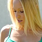 First pic of Brea Bennett - Cute blond solo babe, Brea Bennett gets off her green shirt and shows her tight pussy