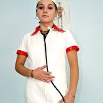 First pic of Nurse Nelia stretching cunt wide with a gyn mirror and sex toy masturbating