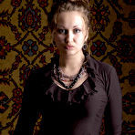 First pic of Erotic and exotic striptease dance with a busty brunette in stockings and nothing else. - TheMetArt.com