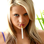 Third pic of Ann Angel - Ann Angel takes her classy purple lingerie off and shows us her amazing big jugs