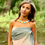 First pic of Big breasted Ekaterina C strips by the river in the woods and shows her perky round boobs. - TheMetArt.com