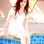 First pic of Elle Alexandra - Cute redhead man Elle Alexandra strips outdoors and shows us her perky boobs.