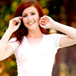 Second pic of Elle Alexandra - Cute redhead man Elle Alexandra strips outdoors and shows us her perky boobs.