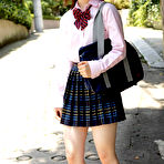 First pic of Naoko Sawano Asian in sexy school uniform is playful after class