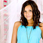 First pic of Sasha Cane - Sasha Cane takes her hot blue dress on the bed and then fingers her hungry muff