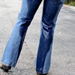 Third pic of Candi Apple wetting her tight jeans & panties pee peeing video