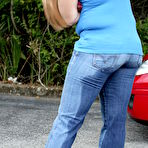 Fourth pic of Candi Apple wetting her tight jeans & panties pee peeing video