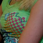 Second pic of Petite blonde Skye Model is out having fun in a tight top and jeans