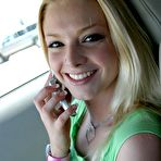 Third pic of Petite blonde Skye Model is out having fun in a tight top and jeans