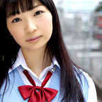 Second pic of Kotone Moriyama Asian in uniform bends and shows ass on street