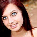 Fourth pic of Mary Jane Johnson - Foxy redhead teen gal Mary Jane Johnson strips her white gown outdoors and shows off.