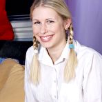 First pic of Blue Eyed Blonde Schoolgirl With Pigtails