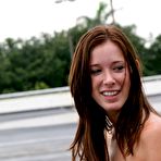 Third pic of Amateur teen hottie Brooke Skye running topless outside