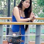 First pic of Sultry raven-haired Filipina tart in blue dress drains cum from foreign cock