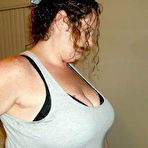 First pic of Amateur bbw mom plays her 38HH heavy melons and plays cock
