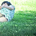 First pic of Spy upskirt of asian brunette in green dress. Upskirt gallery