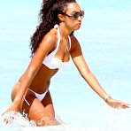 Third pic of Leigh-Anne Pinnock in white bikini in Barbados