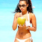 Fourth pic of Leigh-Anne Pinnock in white bikini in Barbados